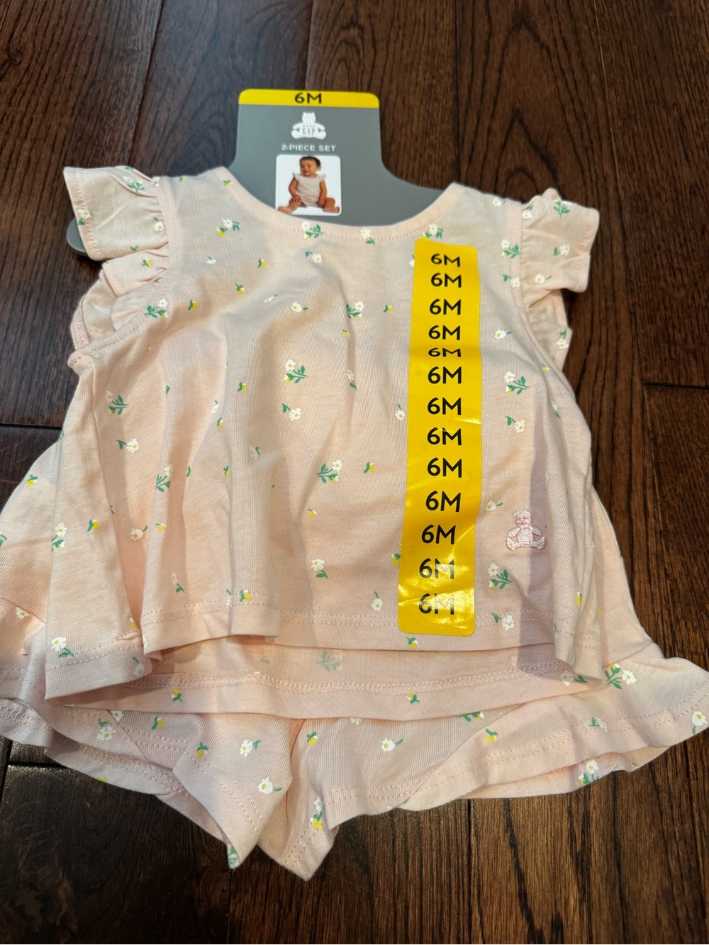 GAP Pink Floral Ruffle Sleeve Top & Shorts Set